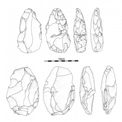 Figure 5. Selection of handaxes from site Al Jamrab.